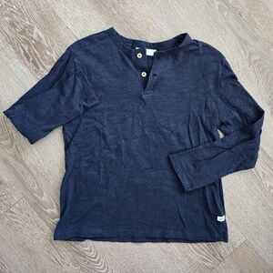 Zara Kids Navy Long Sleeve Cotton Henley